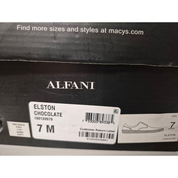 Alfani Men Plain Toe Casual Oxford Sneakers Elston Size US 7M Chocolate Brown main image 6